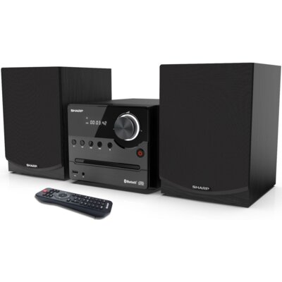 Wieża SHARP XL-B512 BK Czarna, Odtw.CD, Bluetooth, Tuner FM, Korektor dźwięku, Regulacja niskich i wysokich tonów