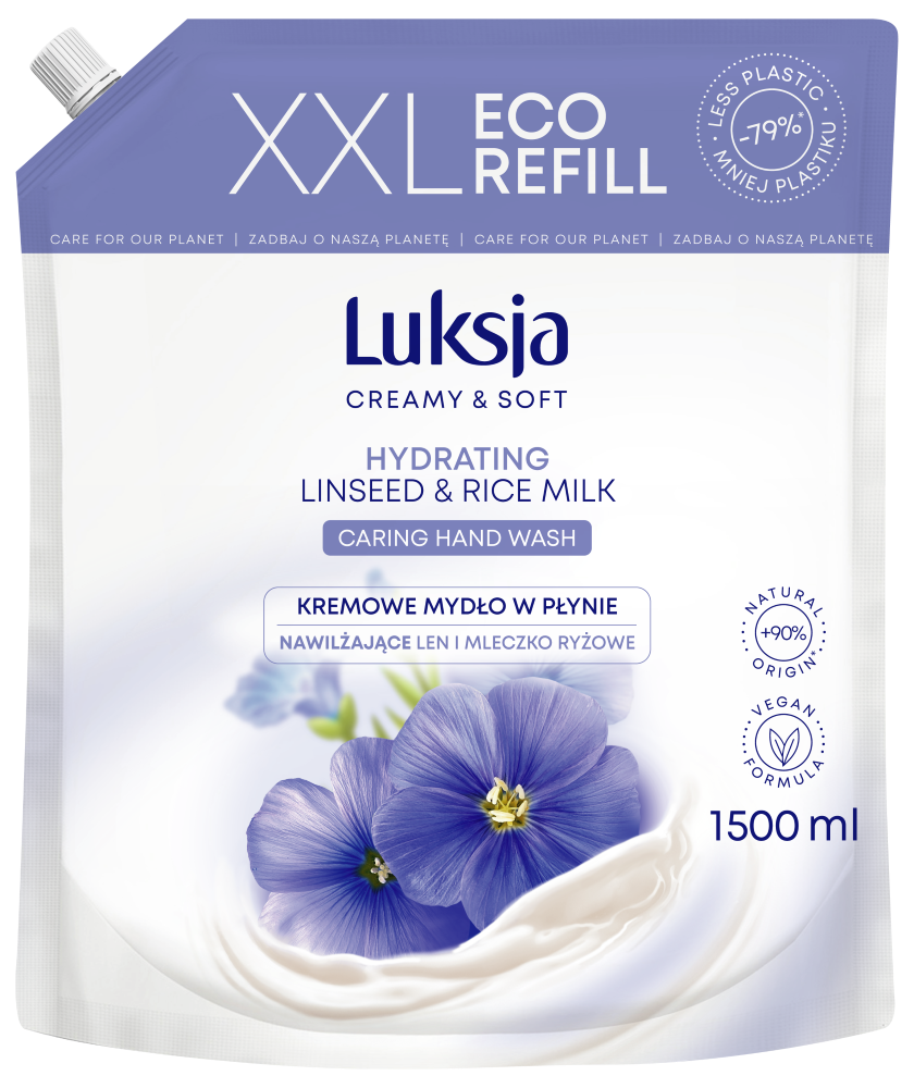 Luksja Linseed zapas mydła w płynie, 1500 ml