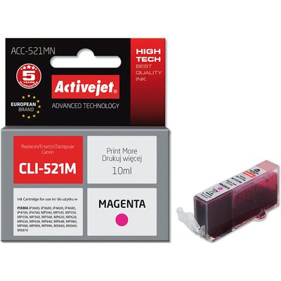 Tusz ACTIVEJET do Canon CLI-521M Purpurowy 10 ml ACC-521MN