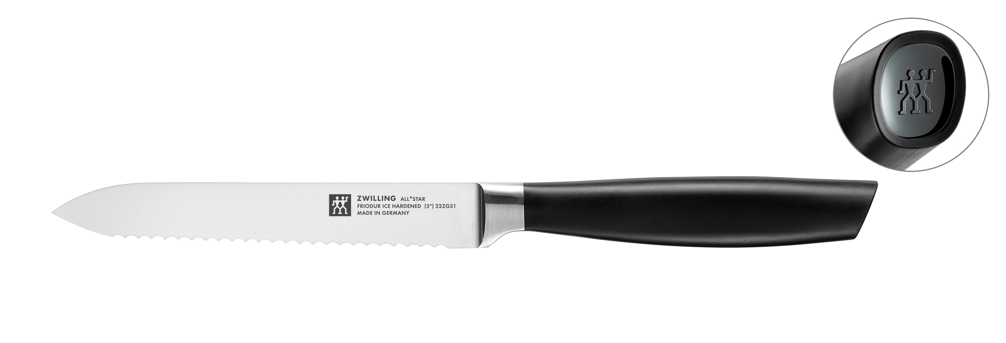 Zwilling - Nóż uniwersalny z ząbkami All Star Czarny