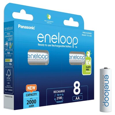 Akumulatorki AA 2000 mAh PANASONIC Eneloop (8 szt.)