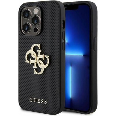 Etui GUESS Perforated 4G Glitter Logo do Apple iPhone 15 Pro Czarny