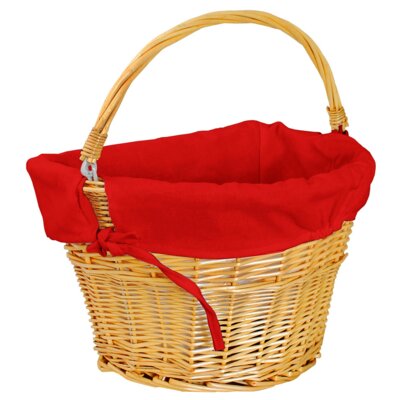 Koszyk wiklinowy na rower VÖGEL VKS-702 Stylowy Czerwony