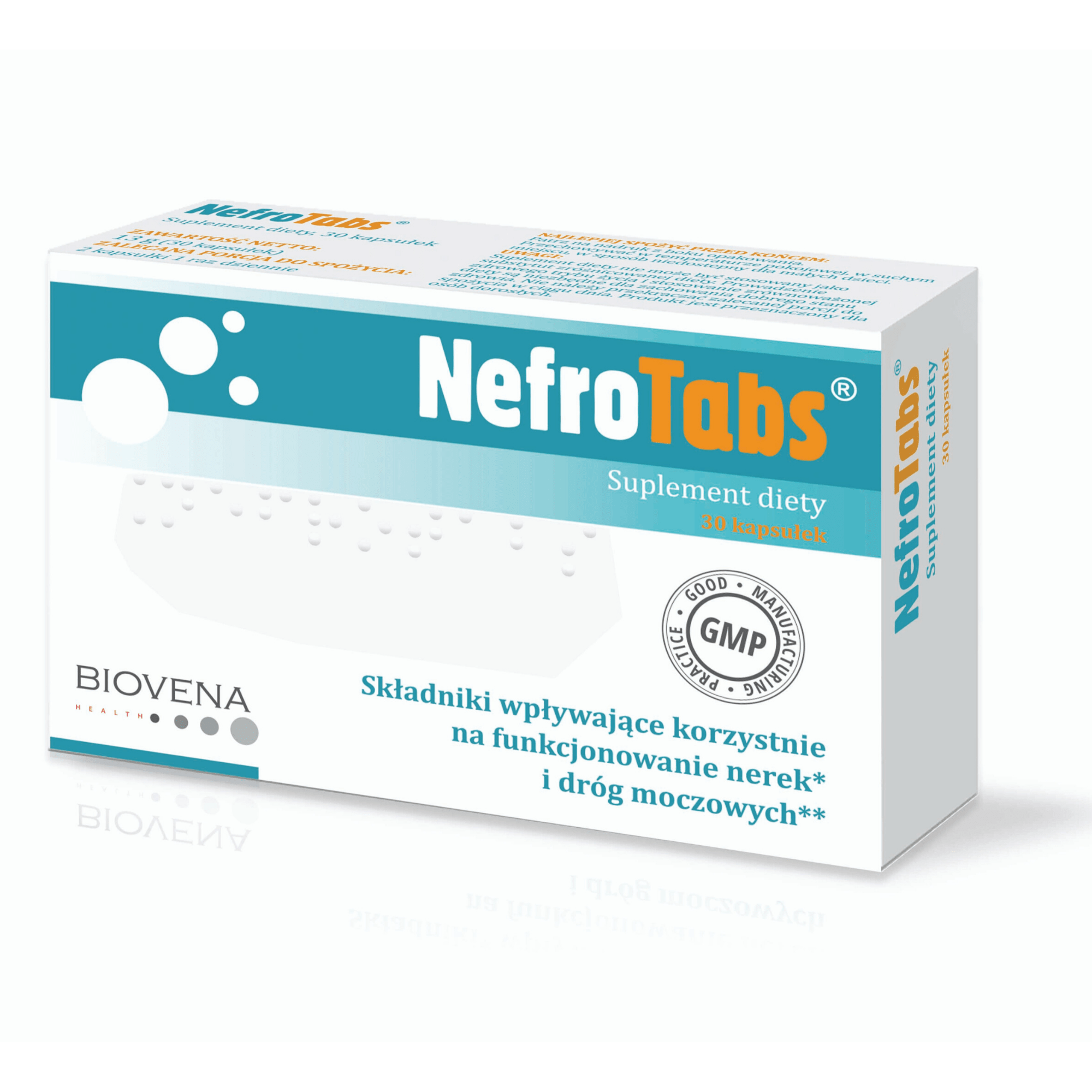 Biovena NefroTabs suplement diety na wsparcie funkcjonowania nerek i dróg moczowych, 30 kaps./1 opak.