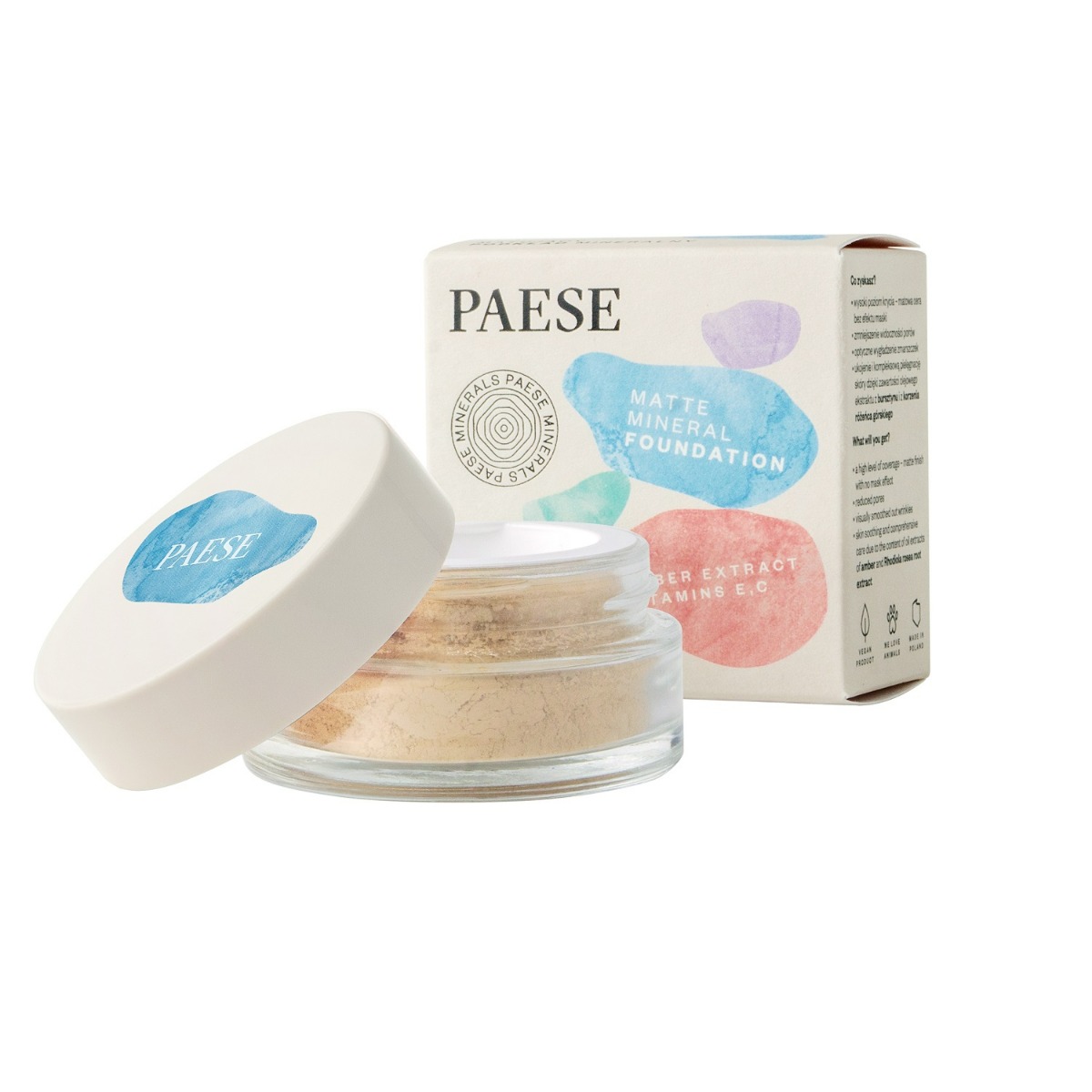 Paese Minerals Matujący podkład mineralny 102W Natural, 7 g