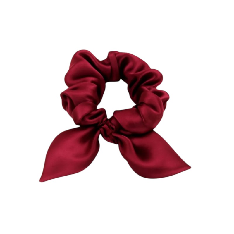 So Fluffy jedwabna gumka z uszami – burgundy, 1 szt.