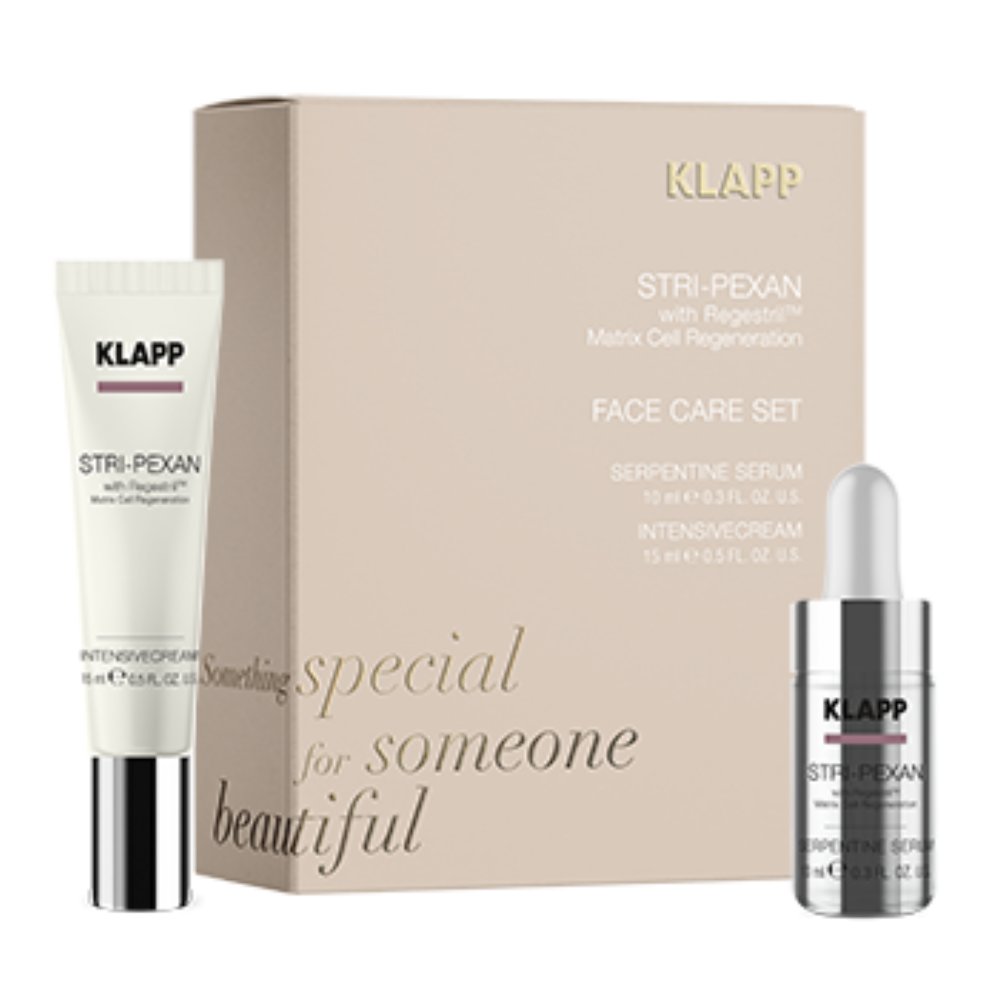 Klapp Stri-Pexan zestaw: krem przeciwzmarszczkowy do twarzy, 15 ml + serum redukujące zmarszczki, 10 ml
