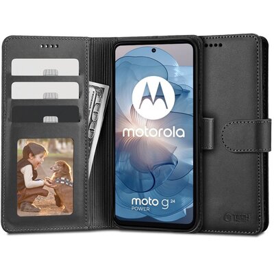 Etui TECH-PROTECT Wallet do Motorola Moto G24/G24 Power/G04/E14 Czarny