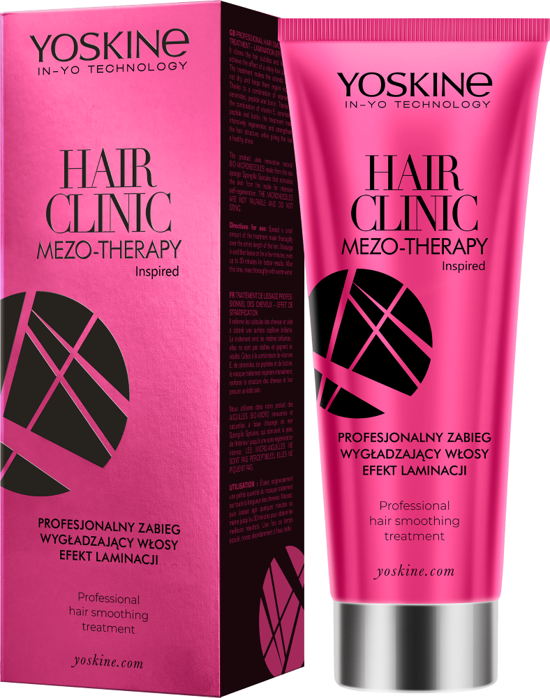 Yoskine Hair Clinic Mezo-Therapy profesjonalny zabieg wygładzający do włosów efekt laminacji, 200 ml