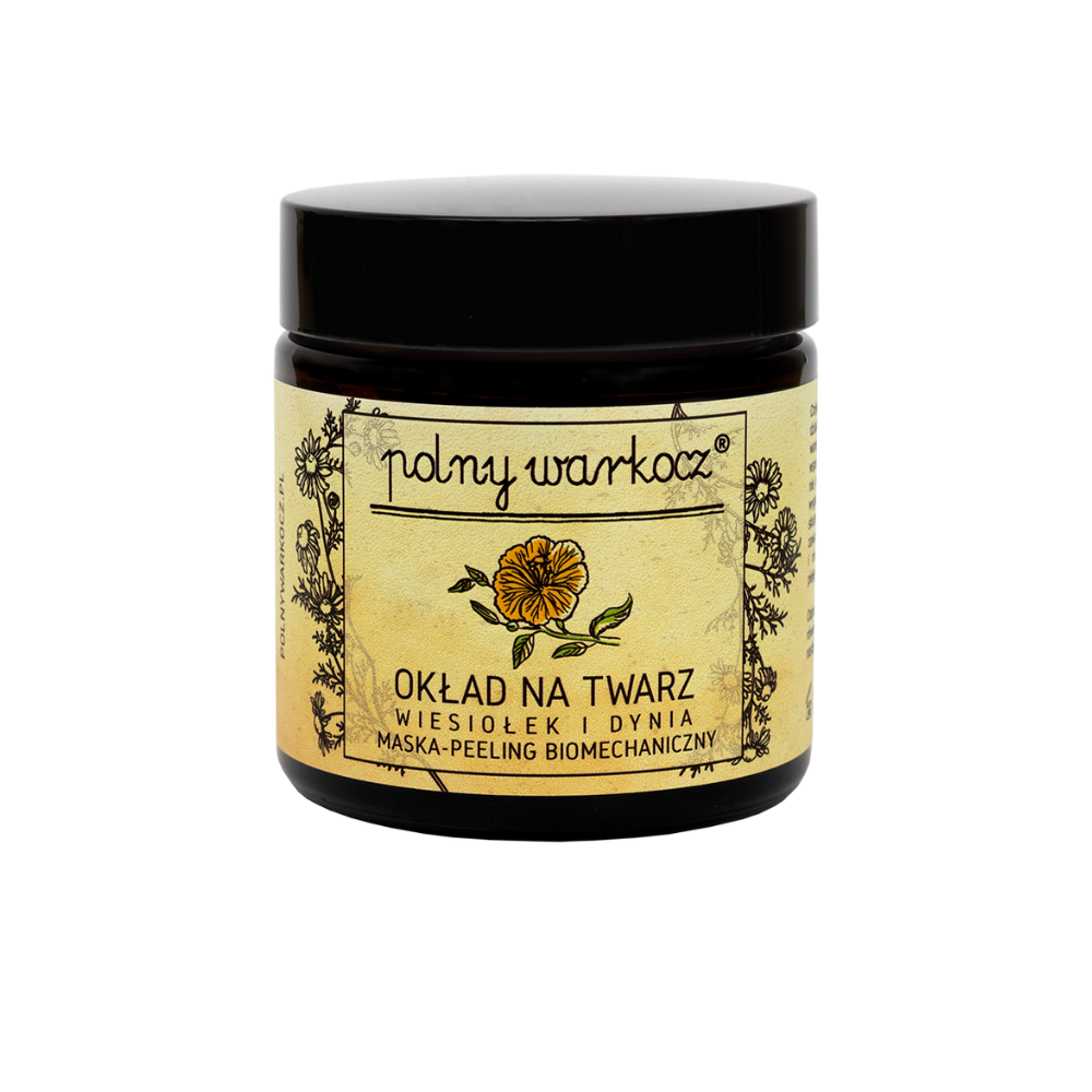 Polny Warkocz maseczka do twarzy i peeling enzymatyczno-mechaniczny z dynią i wiesiołkiem, 100 ml