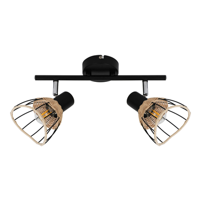 Listwa 2-punktowa rattan czarna GENT