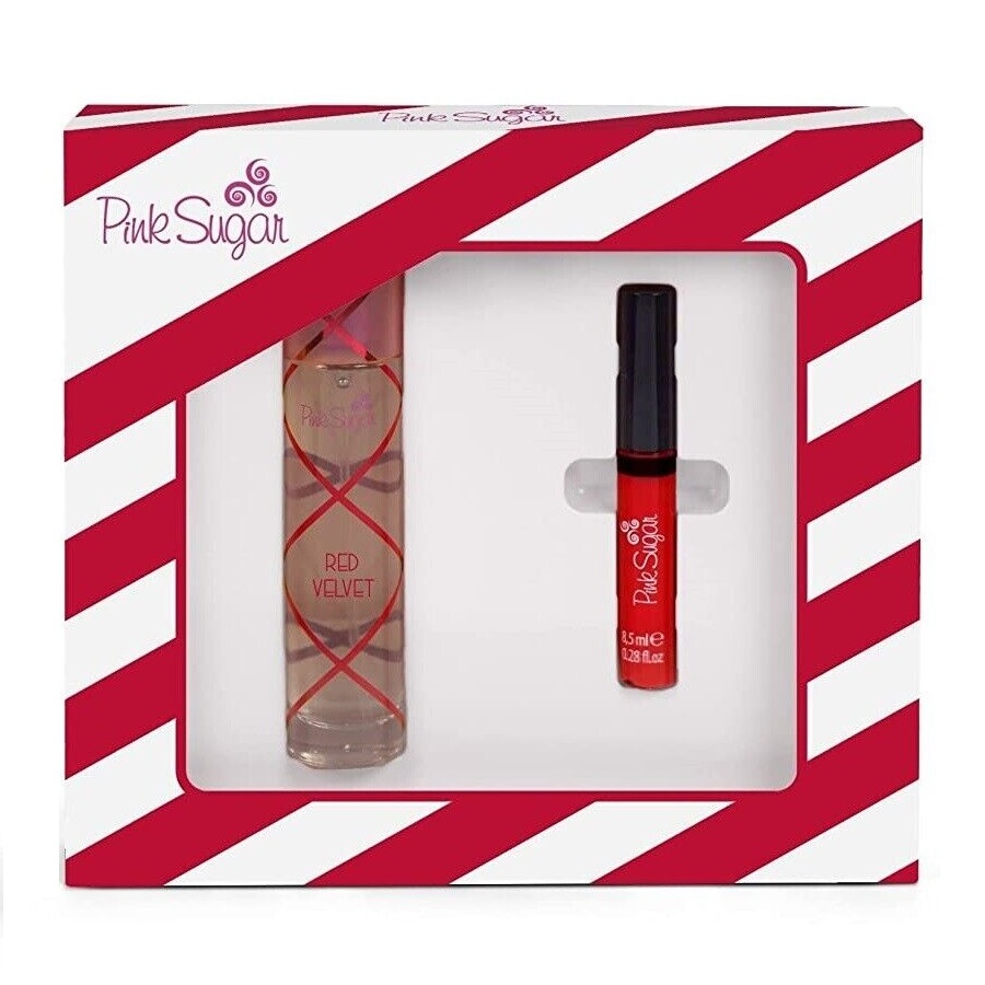 Aquolina Pink Sugar Red Velvet zestaw: woda toaletowa damska, 50 ml + błyszczyk do ust, 8,5 ml