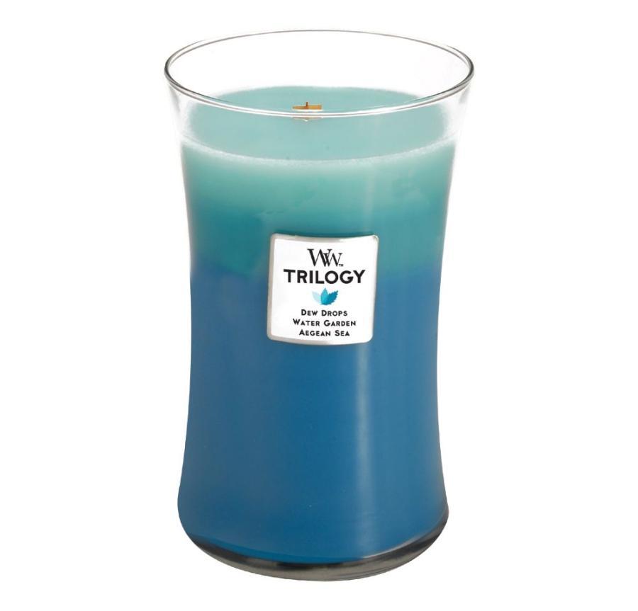 WoodWick - Świeca Duża Trilogy Gentle Rain 120h