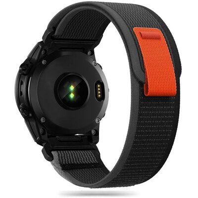 Pasek TECH-PROTECT Nylon do Garmin Fenix 5/6/6 Pro/7 (szerokość paska 22 mm) Czarno-pomarańczowy