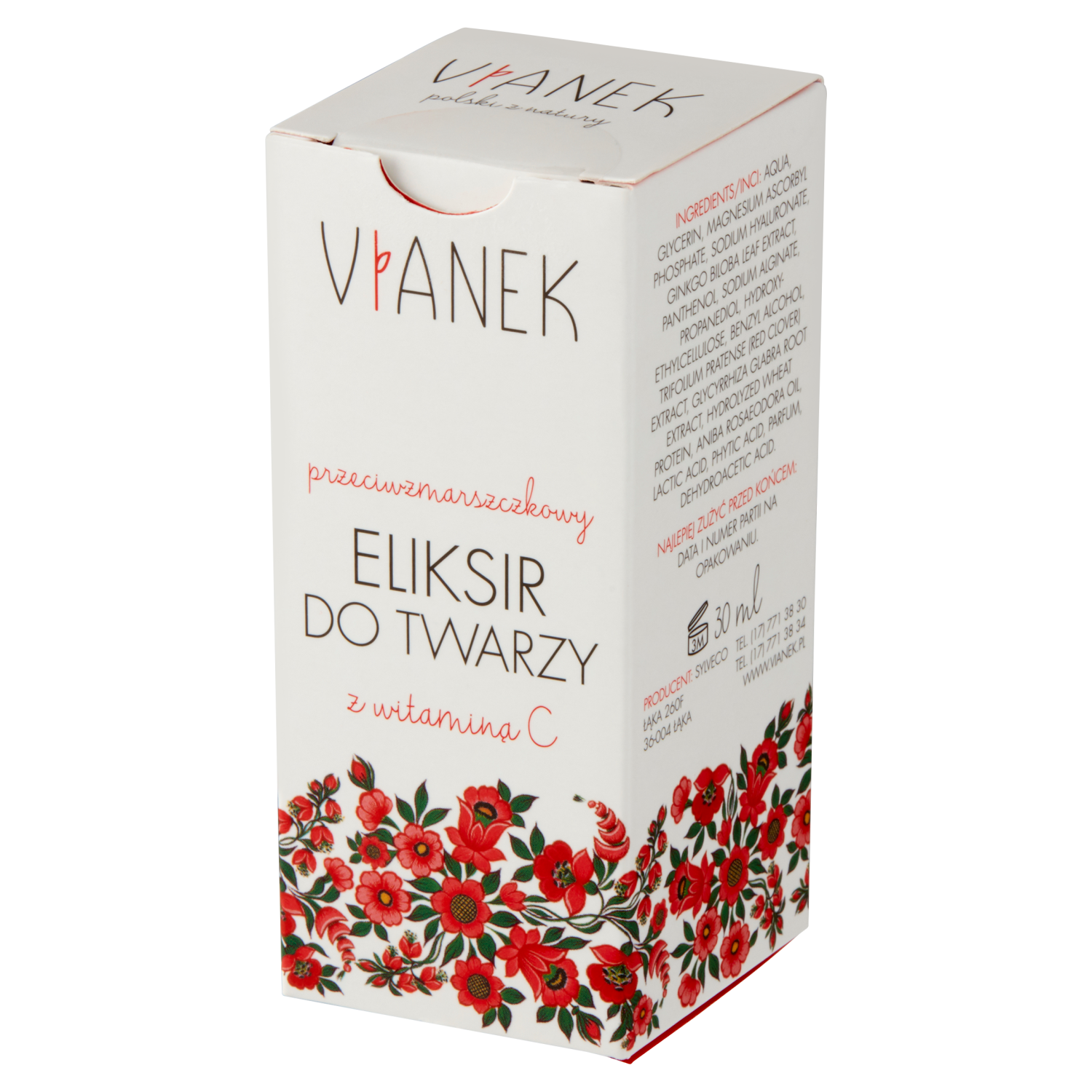 Vianek, przeciwzmarszczkowy eliksir do twarzy, 30 ml