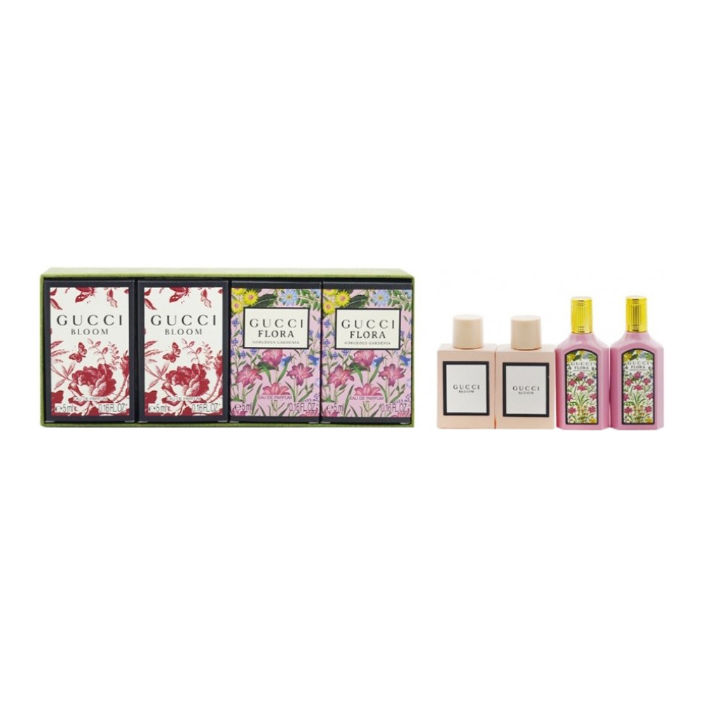Gucci zestaw damski: woda perfumowana Ladies Garden Bloom, 2x5 ml + woda perfumowana Flora Gorgeous Gardenia, 2x5 ml