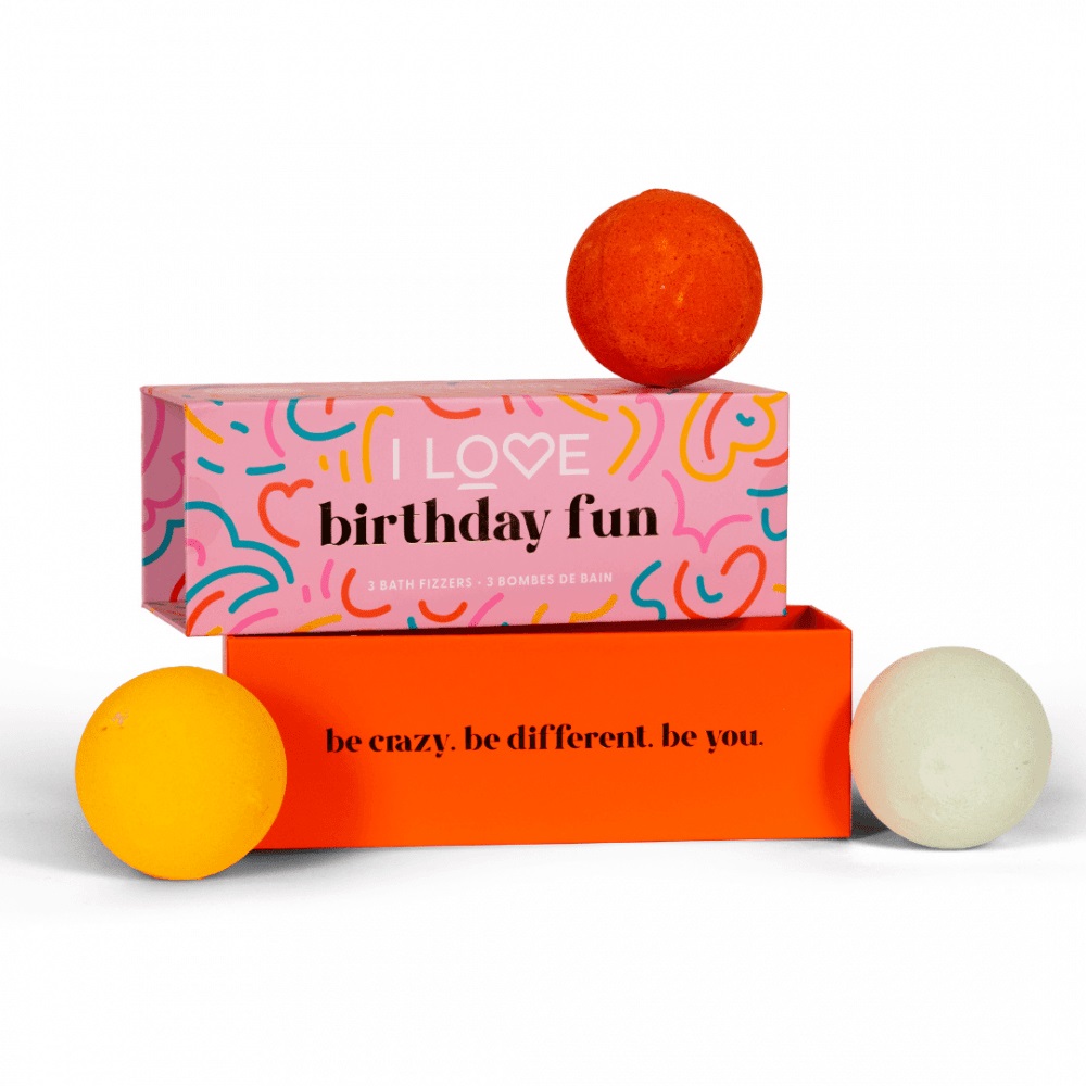 I Love Bath Fizzers zestaw: kula do kąpieli, 3x150 g