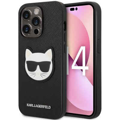 Etui KARL LAGERFELD Saffiano Choupette Head Patch do Apple iPhone 14 Pro Max Czarny