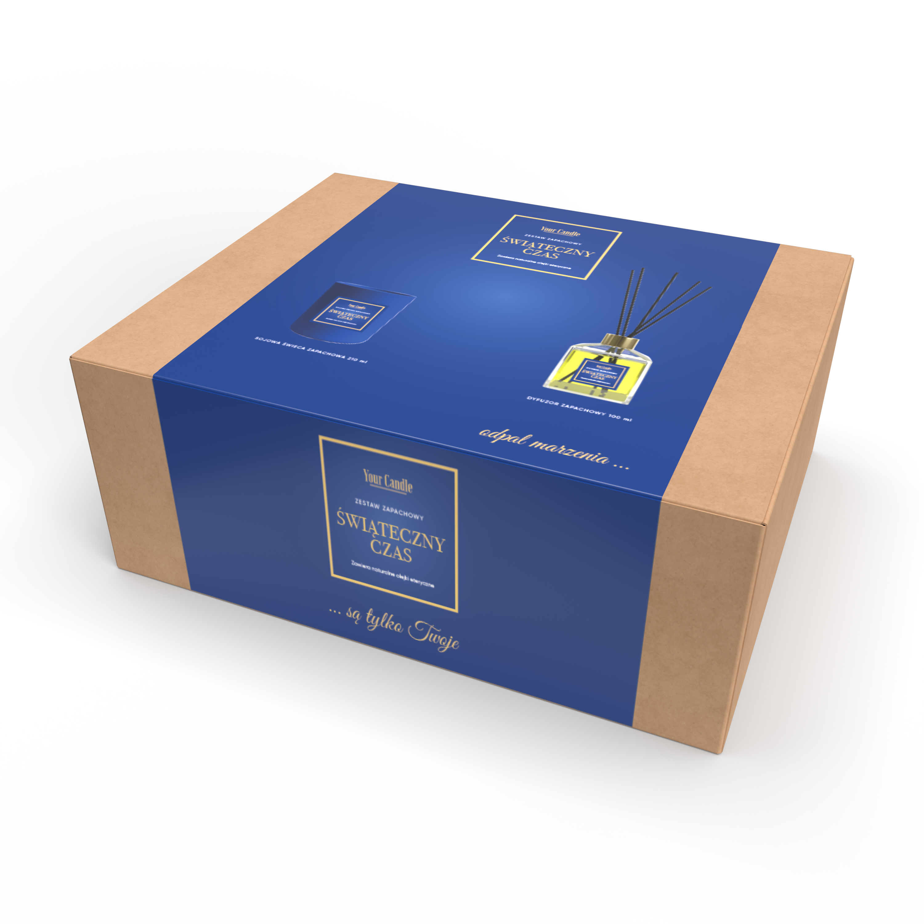 Your Candle zestaw prezentowy Świąteczny Czas: świeca zapachowa, 210 ml + dyfuzor zapachowy, 100 ml