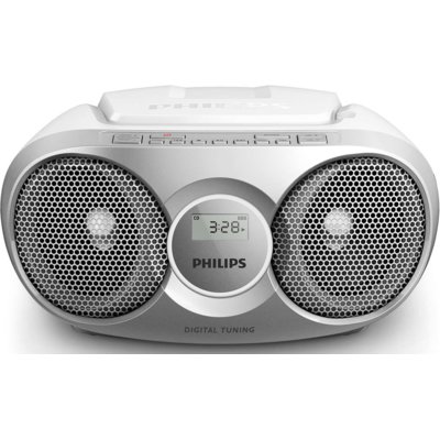 Radioodtwarzacz/Bombox PHILIPS SX215S Srebrny, Odtwarzacz CD, CD-R, CD-RW, Wejście AUDIO IN, Tuner FM, Zasilanie Bateryjne