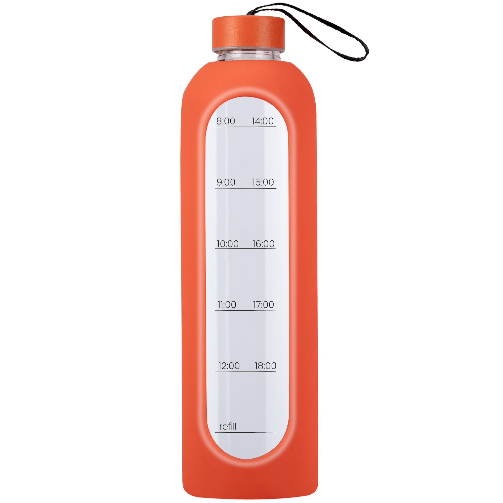 KiCA Hydro Glass butelka szklana, poj. 1000 ml, pomarańczowa, 1 szt.