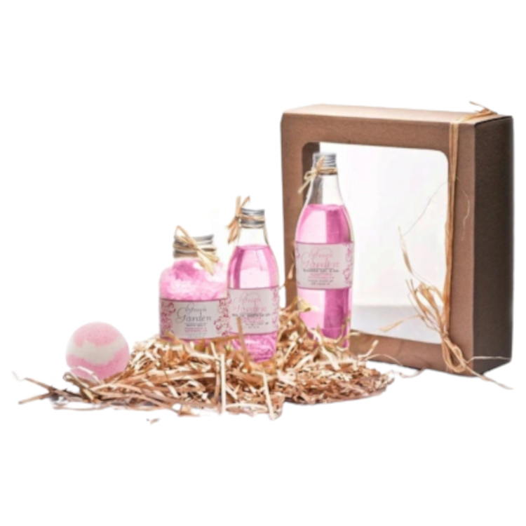 Green Garden Honeydew&Watermelon zestaw: żel pod prysznic, 250 ml + płyn do kąpieli, 400 ml + kula do kąpieli, 100 g + sól do kąpieli Melon Arbuz, ...