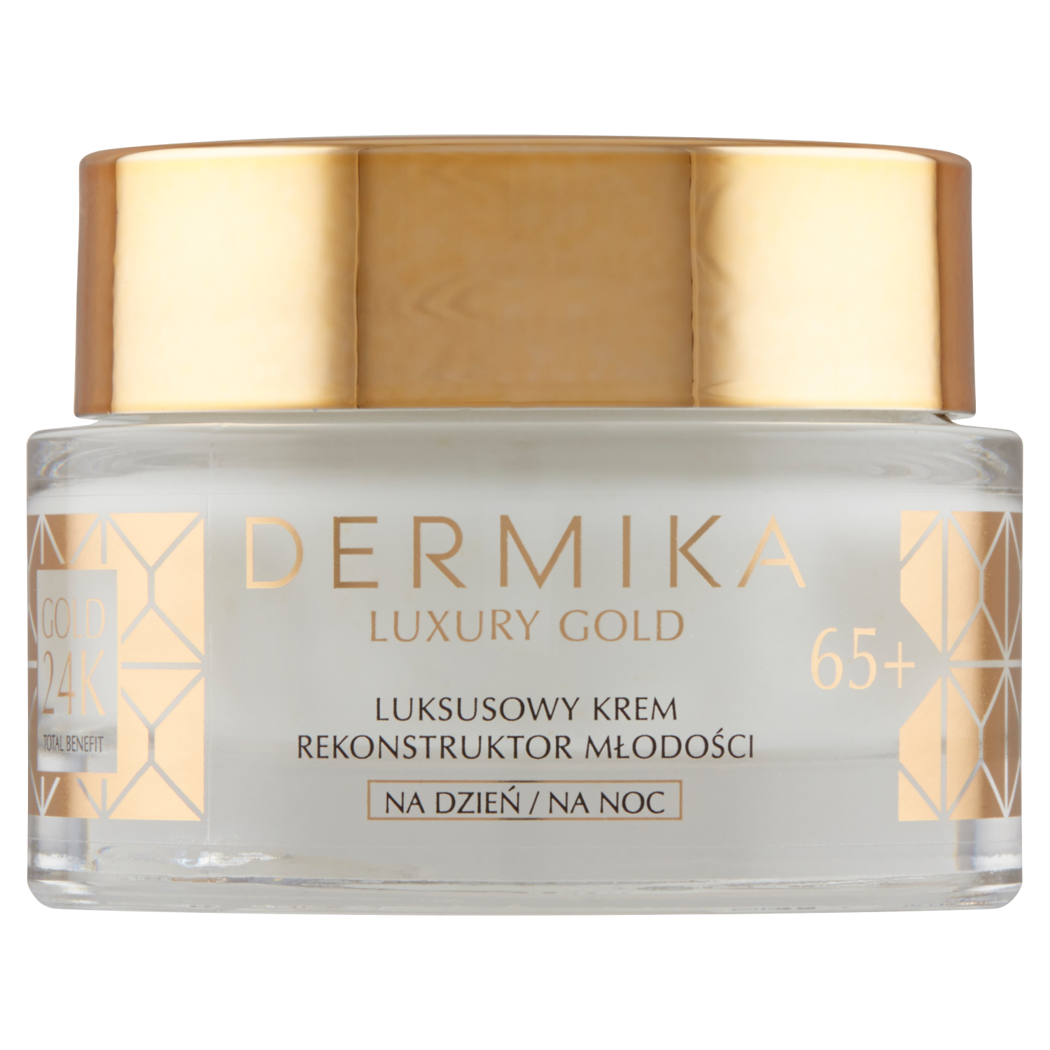 Dermika Gold 24k krem do twarzy odbudowujący na dzień i noc 65+, 50 ml