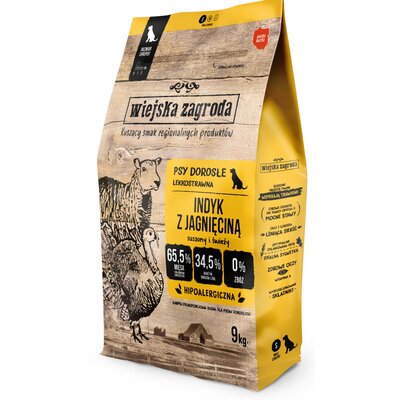 Karma dla psa WIEJSKA ZAGRODA Indyk z jagnięciną S 9 kg