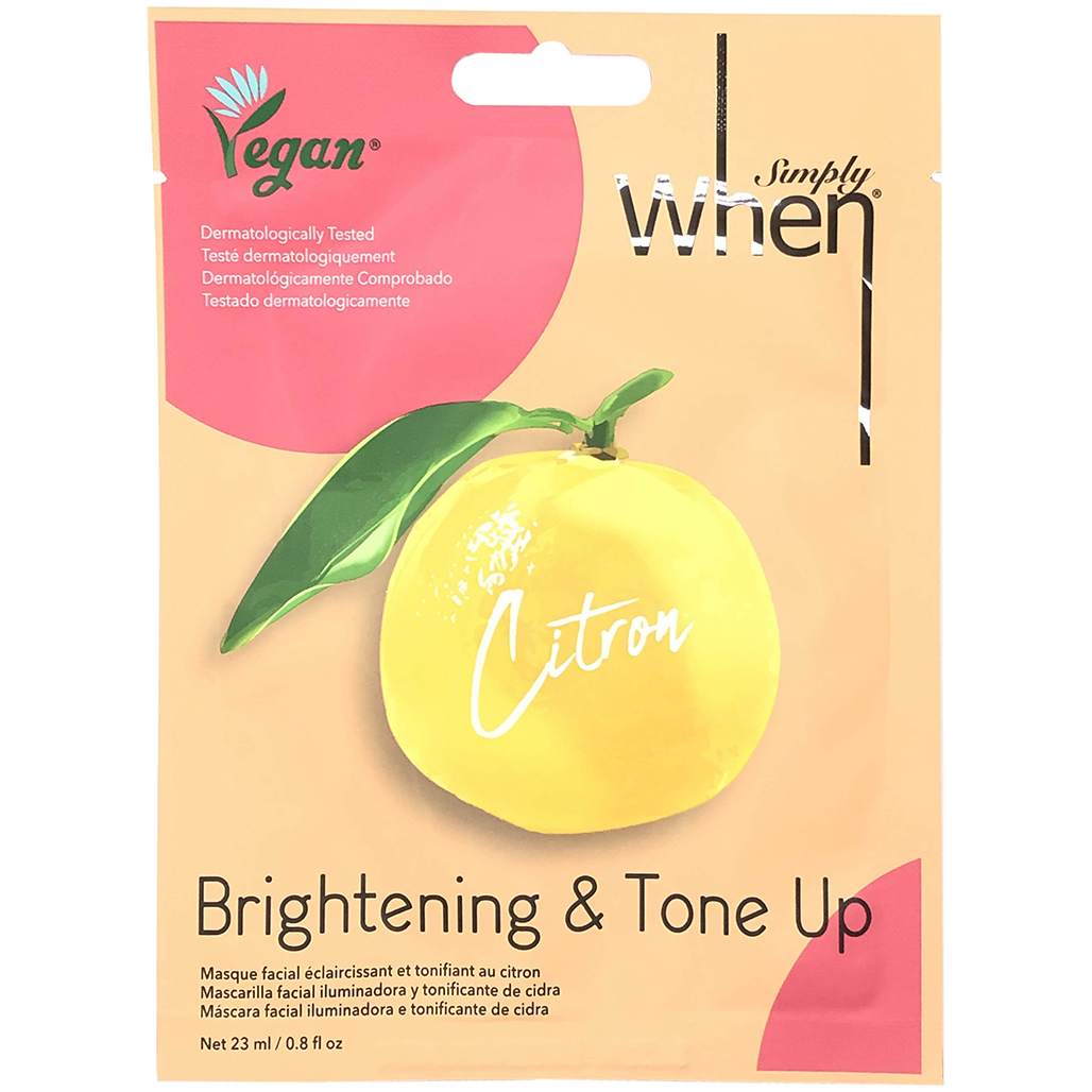 When Simply Vegan Citron maska rozjaśniająca do twarzy, 23 ml