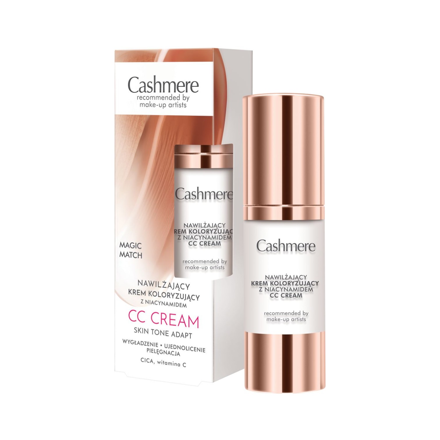 Cashmere Magic Match nawilżający krem CC koloryzujący z niacynamidem, 30 ml