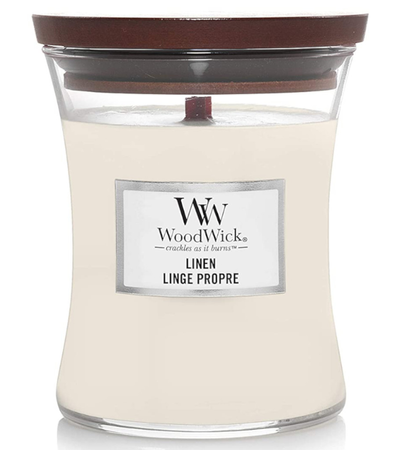 WoodWick Linen świeca zapachowa, 275 g