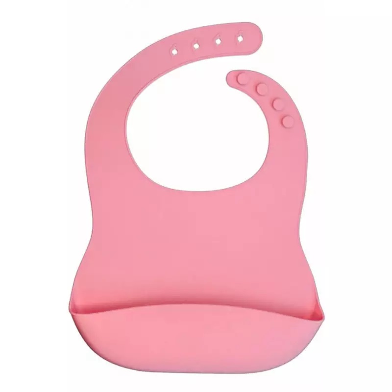 MyRoys silikonowy śliniaczek z kieszonką Różowy, 1 szt.