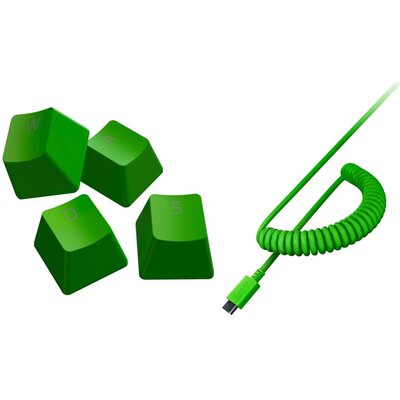 Zestaw RAZER PBT Keycap + Coiled Cable Green