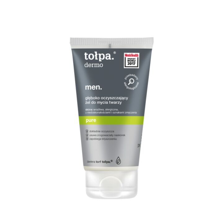 Tołpa Men, głęboko oczyszczający żel do mycia twarzy, 150 ml