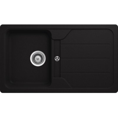 Zlewozmywak jednokomorowy z ociekaczem SCHOCK Formhaus D-100 Onyx 50x86