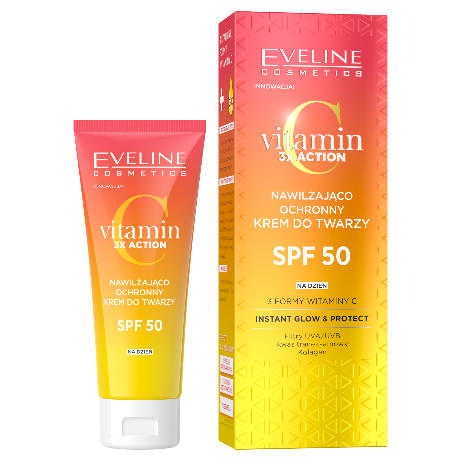 Eveline Cosmetics Vitamin C nawilżający krem z SPF50 do twarzy, 30 ml