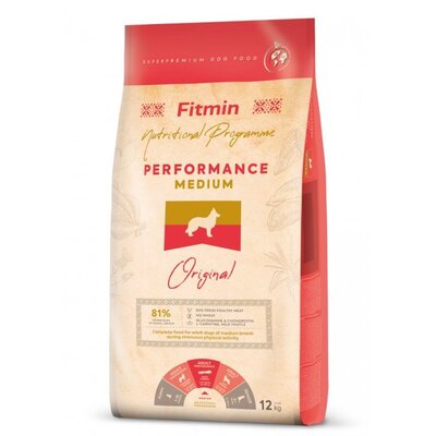 Karma dla psa FITMIN Medium Performance Drób z mięsem ryb i wątróbką 12 kg