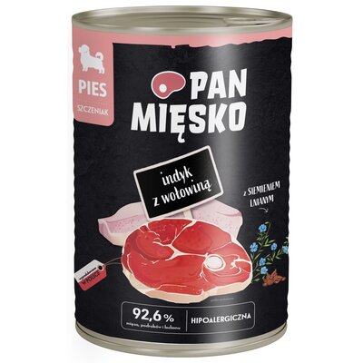 Karma dla psa PAN MIĘSKO Indyk z wołowiną 400 g