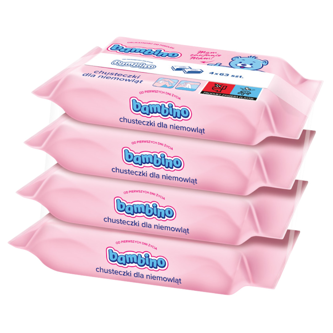 Bambino Chusteczki dla niemowląt, 4 x 63 szt.