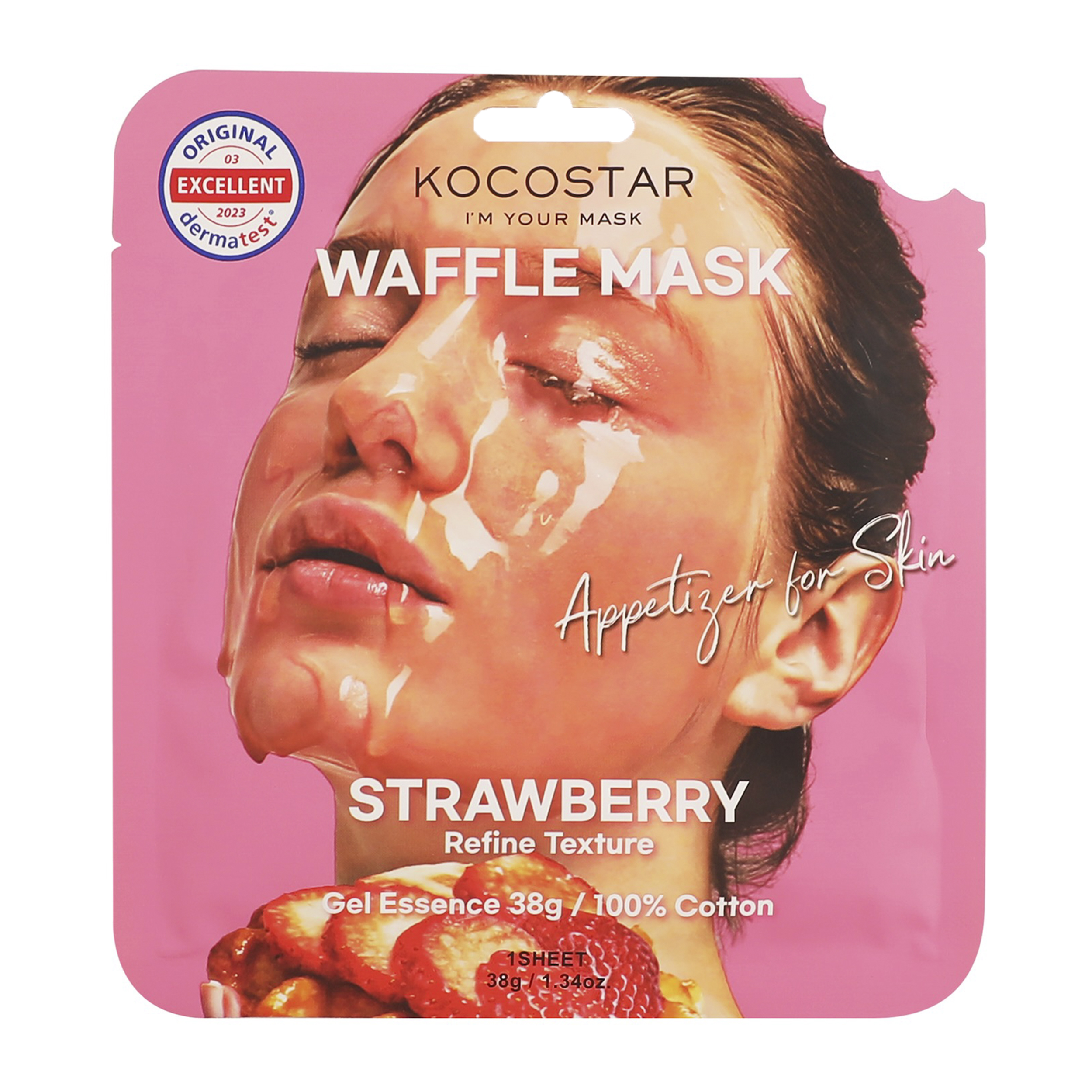 Kocostar Waffle Mask maska do twarzy strawberry, 38 g