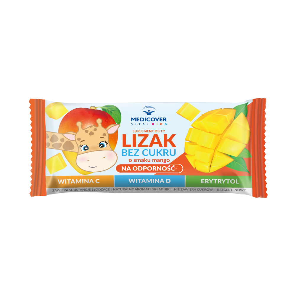 Medicover Vital Kids lizak na odporność o smaku mango, 5 szt./1 opak.
