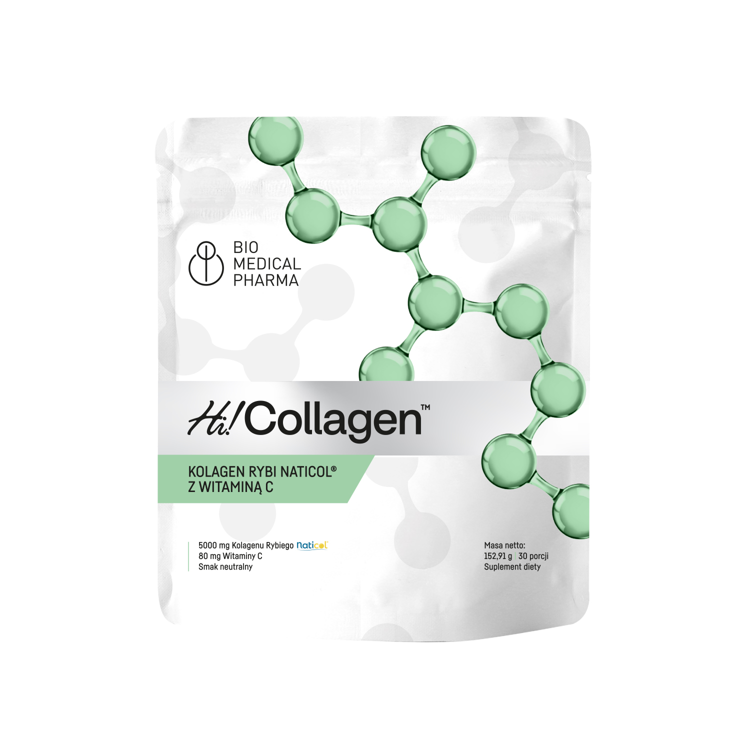 Bio Medical Pharma Hi!Collagen suplement diety z hydrolizowanym kolagenem rybim, 152,91 g