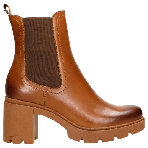 Wojas Brązowe Skórzane Sztyblety Damskie Ze Skóry Licowej