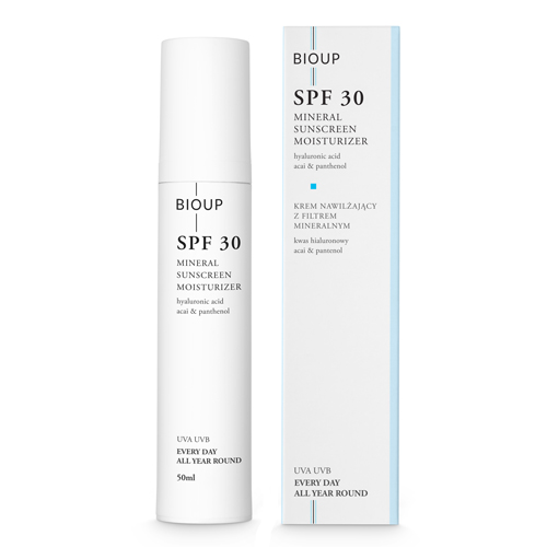 Bioup krem nawilżający z filtrem mineralnym SPF30, 50 ml