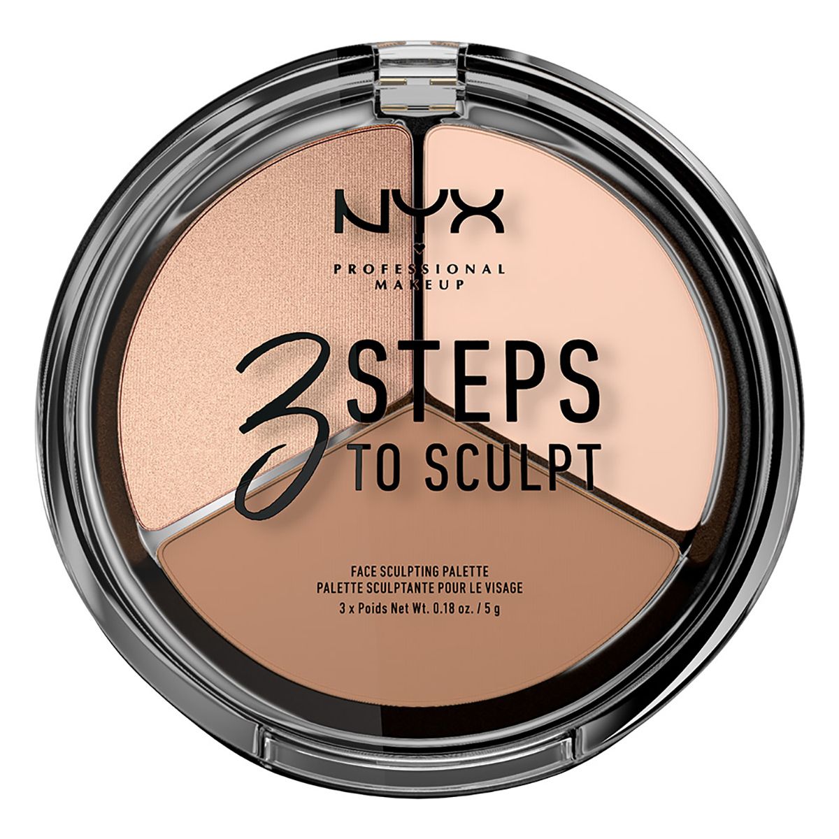 NYX Professional Makeup 3 Steps To Sculpt paleta do konturowania twarzy fair, 5 g