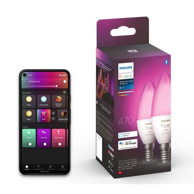 Inteligentna żarówka LED PHILIPS HUE White and Color Ambiance 4W E14 Bluetooth, ZigBee (2 szt.)