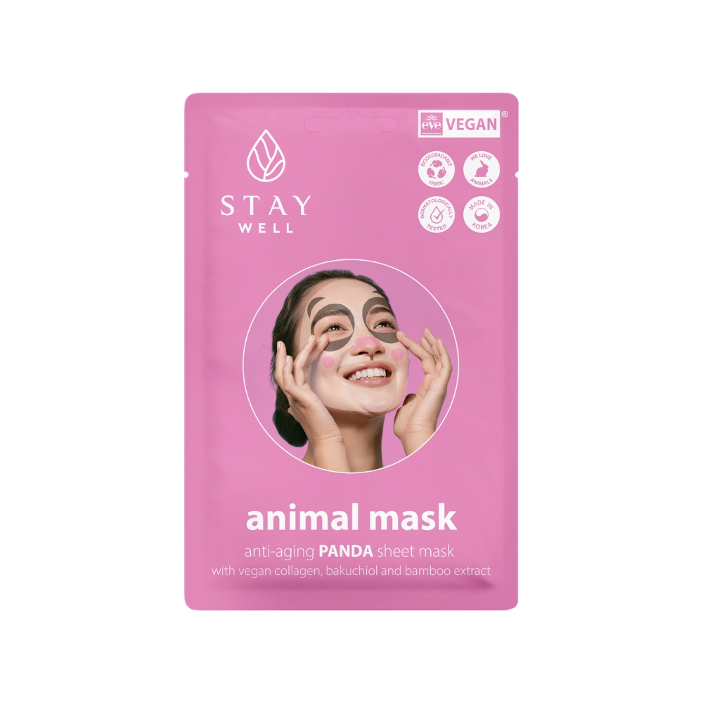 Stay Well Animal maska do twarzy panda, 1 szt.