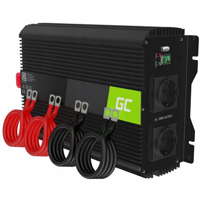 Przetwornica GREENCELL Pro 12V na 230V 2000W/4000W Modyfikowana sinusoida