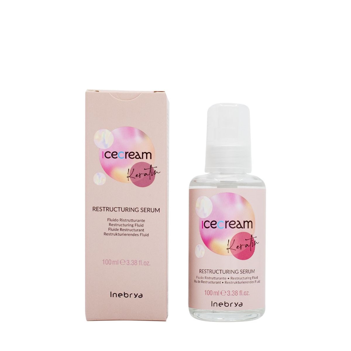 Inebrya Ice Cream Keratin keratynowy fluid restrukturyzujący do włosów, 100 ml