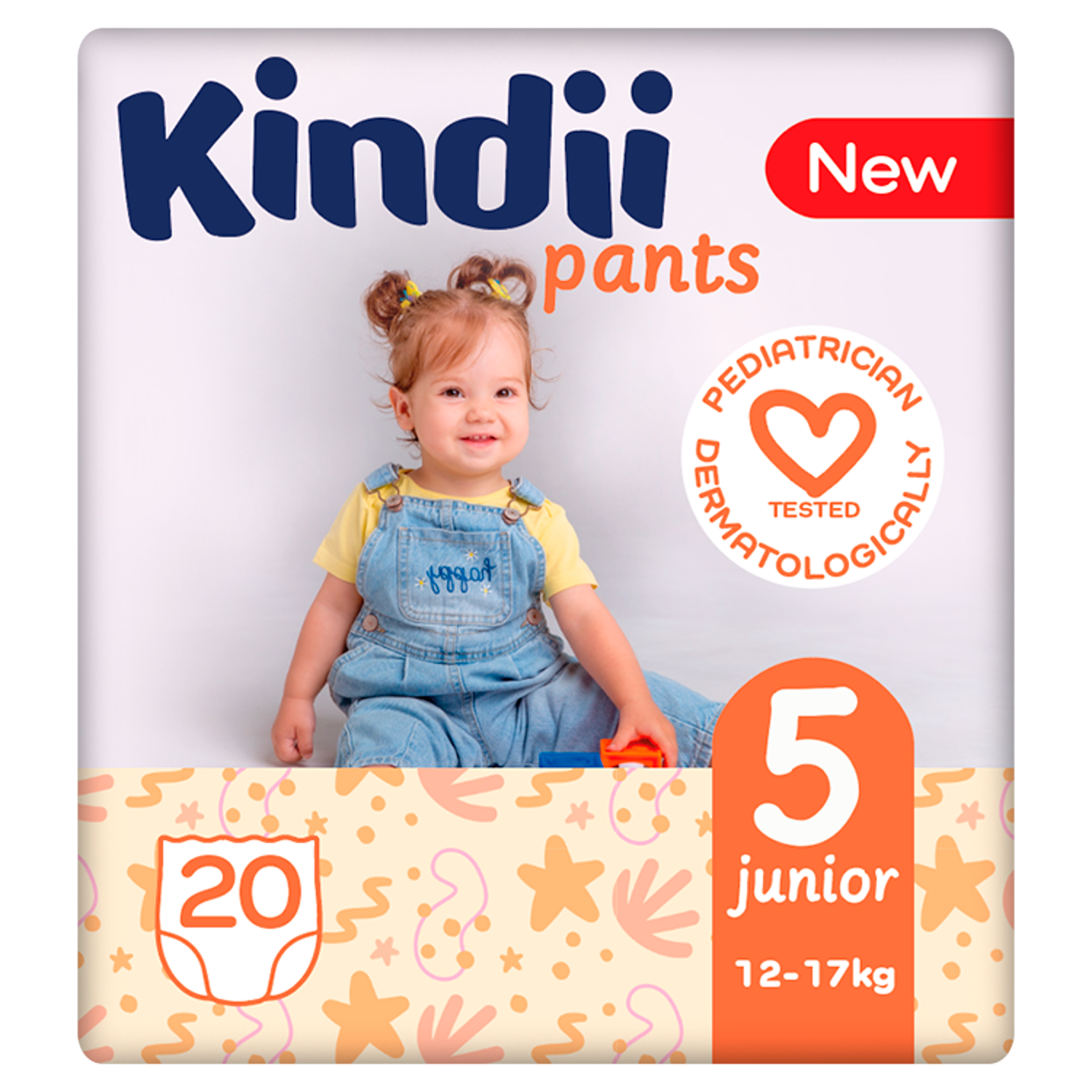 Kindii Junior pieluchomajtki dla dzieci 5, 20 szt./1 opak.